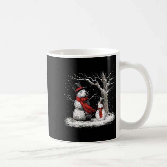 Funny Tbull Dog In The Snow Tree Christmas Winter  Coffee Mug (Right)