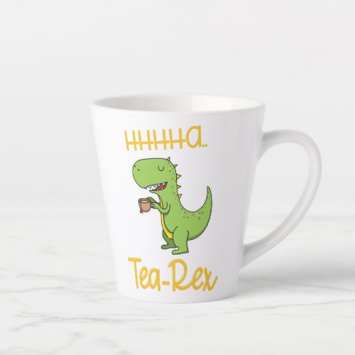 Funny Tea Rex Tyrannosaurus Dinosaur Sipping Latte Mug