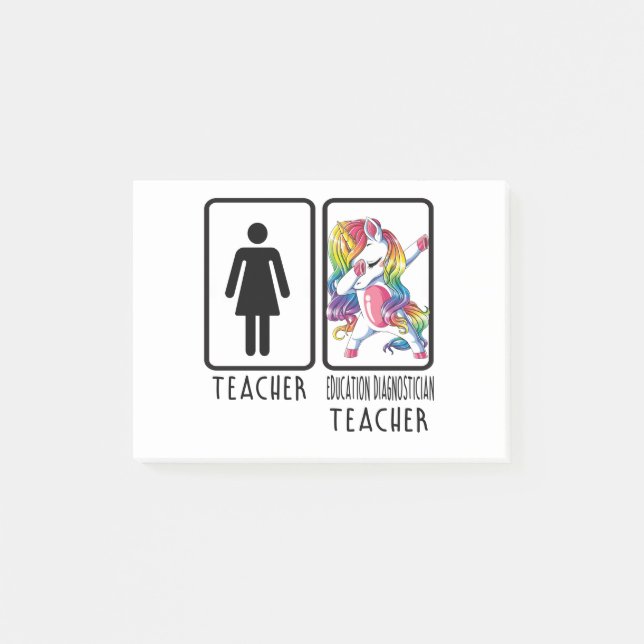 Funny Teacher 1 Education Diagnostician Teacher Post-it Notes (Front)