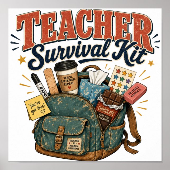Funny Teacher Appreciation Gift Poster (Front)