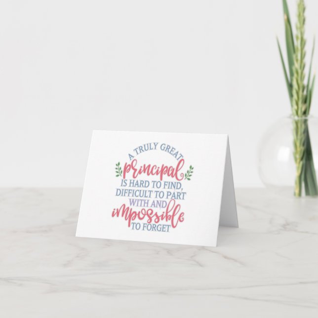 Funny Teacher Appreciation Principal Note Card (Front)