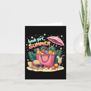 Funny Teacher Book Girl Summer Student Woman Book Card