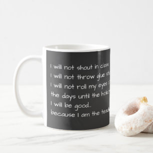 Funny Teacher Chalkboard lines punishment Coffee Mug