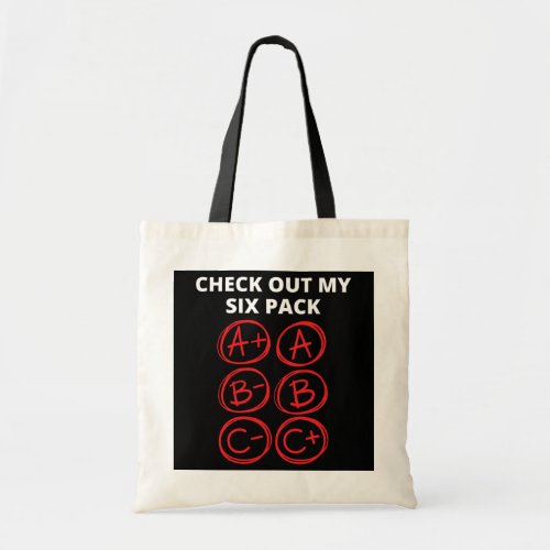 Funny Teacher Check Out My Six Pack Student Tote Bag