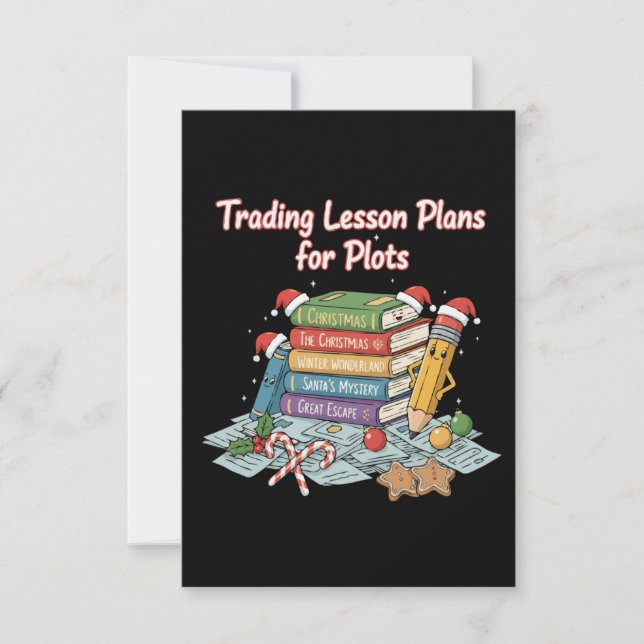 Funny Teacher Christmas Holiday | Trading Lesson  Thank You Card (Front)