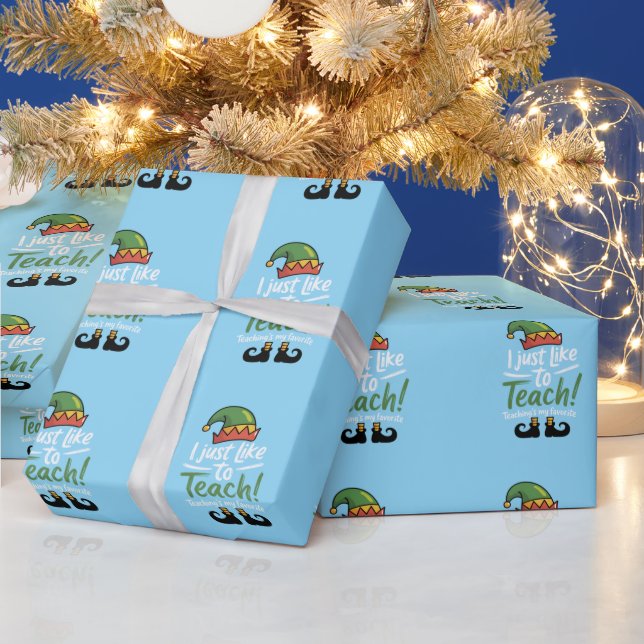 Funny Teacher Christmas Teaching is My Favorite  Wrapping Paper (Holidays)