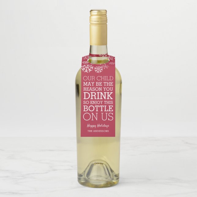 Funny Teacher Christmas Wine Gift Bottle Hanger Tag (On Bottle)