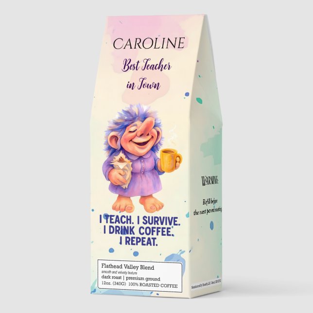 Funny Teacher Coffee Gift Teacher Humor Troll (Front)