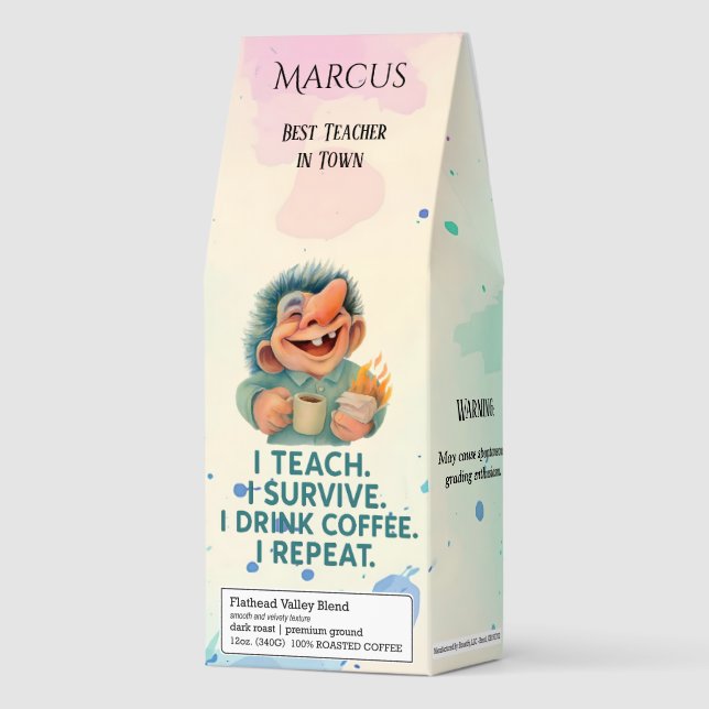 Funny Teacher Coffee Gift Teacher Humor Troll (Front)