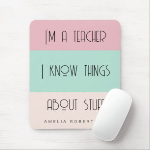 Funny teacher colorblock personalized mouse pad
