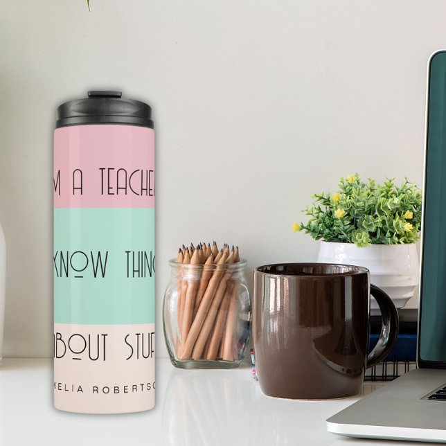 Funny teacher colorblock personalized  thermal tumbler (Creator Uploaded)