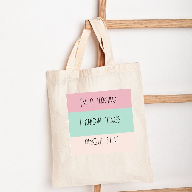Funny teacher colorblock personalized  tote bag (Creator Uploaded)