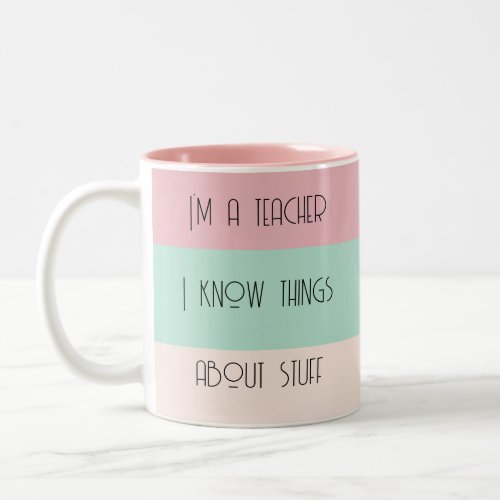 Funny teacher colorblock personalized  Two_Tone coffee mug