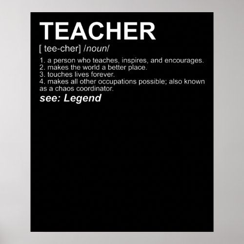 Funny Teacher Definition Poster