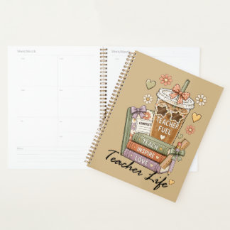 Funny Teacher Fuel Coffee Teacher Life Planner
