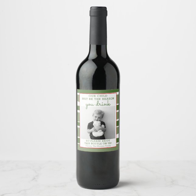 Funny Teacher Gift Wine Label - Christmas Gift (Front)