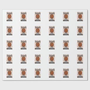 Funny Teacher Halloween Brains Vintage Graphic_1 Wrapping Paper