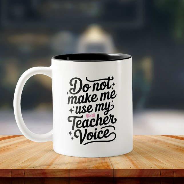Funny Teacher Humor Classroom Cute Girly Two-Tone Coffee Mug (Creator Uploaded)