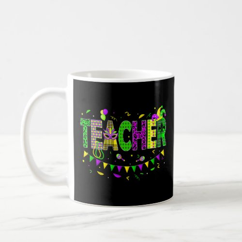 Funny Teacher Mardi Gras Family Matching Outfit  Coffee Mug