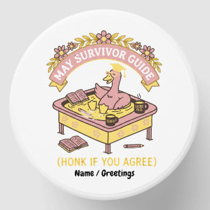 )Funny Teacher May Survivor Guide Retro Goose Mini Candle Favors