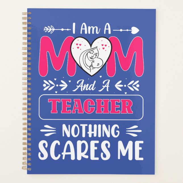 Funny Teacher Mom, Teacher Mom Funny Planner (Front)