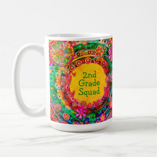 Funny Teacher Name Class Squad Customizable Coffee Mug (Left)