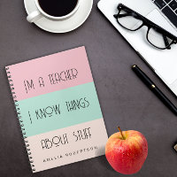 Funny teacher personalized Spiral Photo Notebook