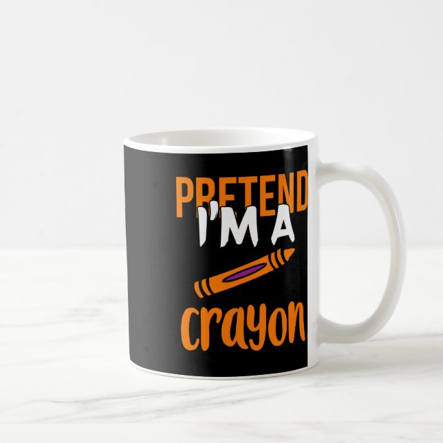 Funny Teacher Pretend I'm A Crayon Halloween Gift  Coffee Mug (Right)