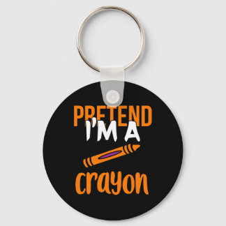 Funny Teacher Pretend I'm A Crayon Halloween Gift Keychain