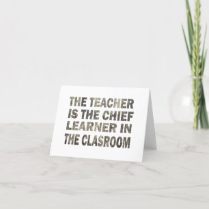 Funny teacher quotes letterpress thank you card