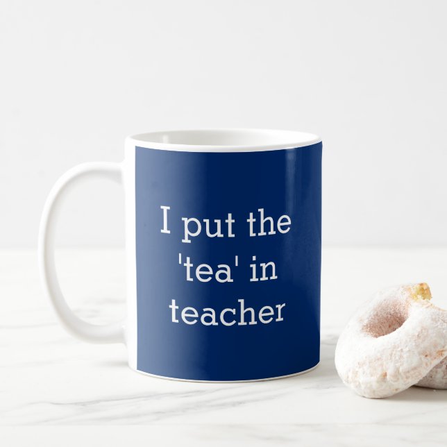 Funny Teacher Slogan Staffroom Humorous Tea Coffee Mug (With Donut)