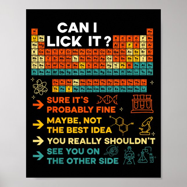 Funny Teacher Student Science Can I Lick It Period Poster (Front)