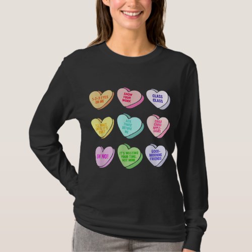 Funny Teacher Valentines Day Conversation Heart Sc T_Shirt