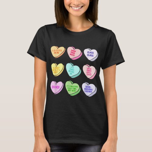 Funny Teacher Valentines Day Conversation Heart Sc T_Shirt