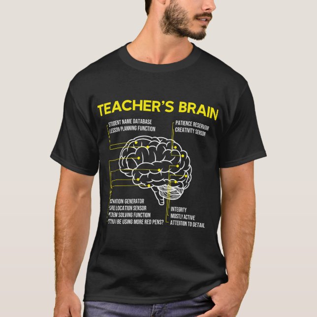 Funny Teacher's Brain T-Shirt (Front)