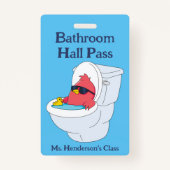 Funny Teachers School Bathroom Hall Pass Badge | Zazzle