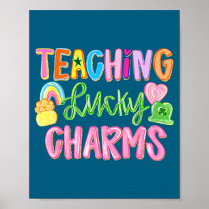 Funny teaching lucky teacher groovy st patricks da poster