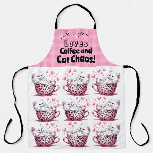 Funny Teacup Cat All_Over Print Apron