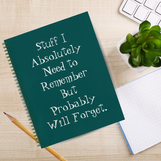 Funny Teal Notebook – Stuff I’ll Probably Forget (Funny Teal Notebook – Stuff I’ll Probably Forget)