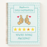 Funny Teal Thumbs Up Five Star Rating  Notebook