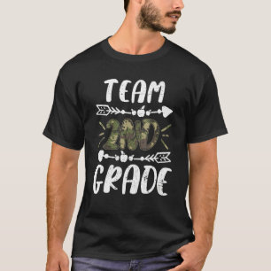 Funny Team 2nd Grade Camo Teacher Student Back To  T-Shirt