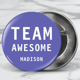 Funny Team Awesome Purple Personalized Name Button