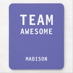 Funny Team Awesome Purple Personalized Name Mouse Pad