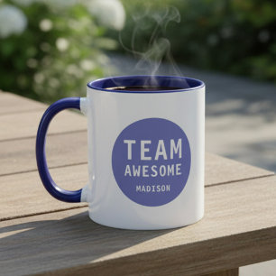 Funny Team Awesome Purple Personalized Name Mug