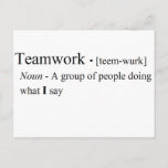 Funny Teamwork Products Postcard at Zazzle