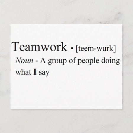 Funny Teamwork Products Postcard