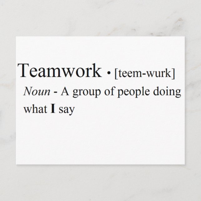 Funny Teamwork Products Postcard (Front)