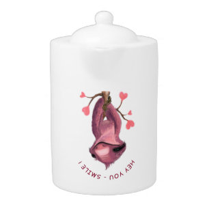 Funny Teapot Playful Sloth - Custom Text
