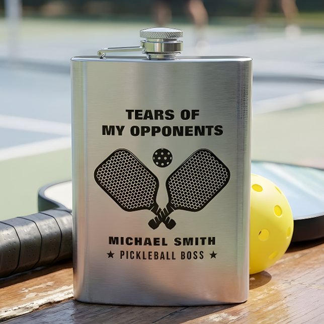 Funny Tears of My Pickleball Opponents Flask (Creator Uploaded)