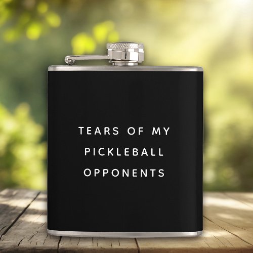 Funny Tears of my Pickleball Opponents Typography Flask
